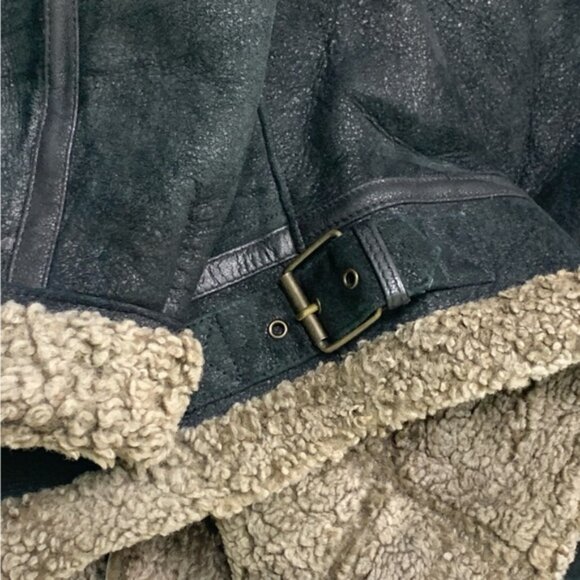 Vintage Danier Shearling Leather Aviator Bomber Jacket - Picture 9 of 14